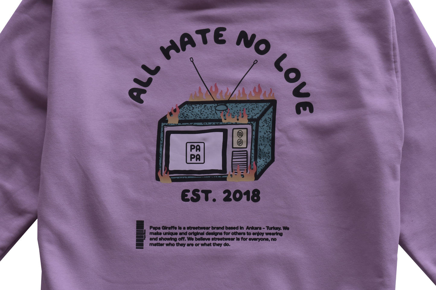 All Hate No Love Pull Over Hoodie